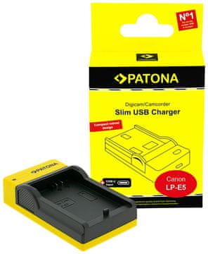 PATONA Foto polnilec Canon LP-E5 slim, USB-C