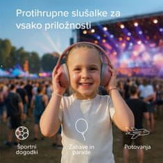 ZAZU Premium protihrupne slušalke za dojenčke in malčke, roza