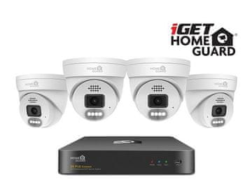 iGET HOMEGUARD HGNVK84804 - Komplet kamer PoE 2K NVR 8CH + 4x zunanja kamera z zvokom