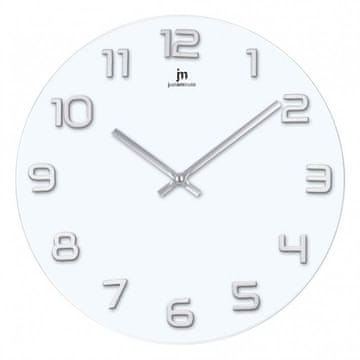 Lowell Stenska ura 38cm / 14897BS / okrogla / bela - srebna / steklo