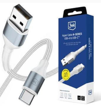 3MK Hyper kabel N-SERIES USB-A v USB-C 1m bel