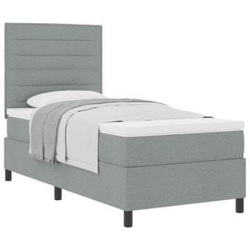 Vidaxl Postelja z vzmetnico z vzmetnico Svetlo siva 80 x 200 cm blago