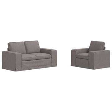 Vidaxl Kavčna garnitura 2 pcs Taupe 182 x 80 x 82 cm blago