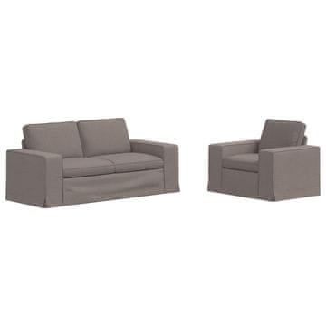 Vidaxl Kavčna garnitura 2 pcs Taupe 182 x 80 x 82 cm blago