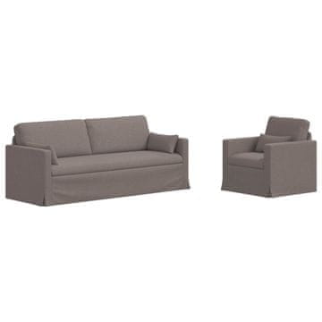 Vidaxl Kavčna garnitura 2 pcs Taupe 198 x 78 x 80 cm blago