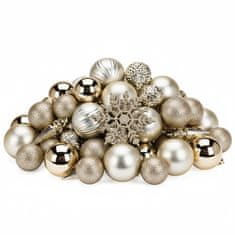 HOMESTYLING Božični okraski komplet 57 kosov šampanjec KO-CAN304050