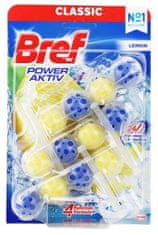 Bref Blok za stranišče Power Aktiv Limonine kroglice 3x50g