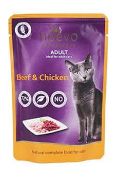 Nuevo mačji žepek Adult piščanec in govedina 85g