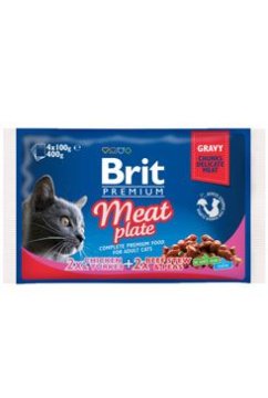Brit Premium Cat Mesni krožnik v omaki Multi 400g (4x100g)
