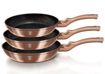 Berlingerhaus Ponev z marmornato površino, komplet 3 kosov Rosegold Metallic Line BH-1278