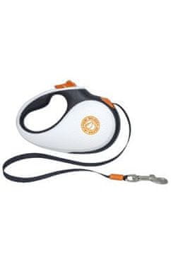 KIWI WALKER Samonavijalni povodec 50kg/5m črna/bela/oranžna Kiwi