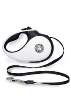 KIWI WALKER Samonavijalni povodec 12kg/3m črno-beli Kiwi