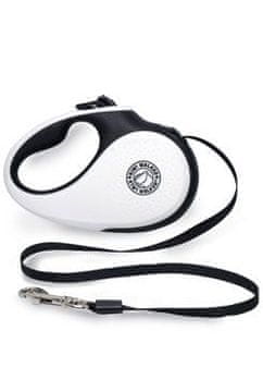 Samonavijalni povodec 50kg/5m črno-beli Kiwi