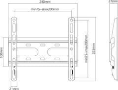 Manhattan stenski fiksni nosilec za TV, 58,4 - 109 cm (23''-43'') (462259)