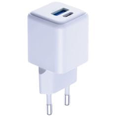 3MK Beli omrežni polnilnik, hitro polnjenje 20W QC4+ PD PPS, dva priključka USB-C USB-A 3mk Hyper GaN PD Charger