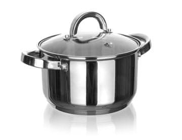 Lonec 18cm s steklenim pokrovom 2,6l iz nerjavečega jekla CUISINO