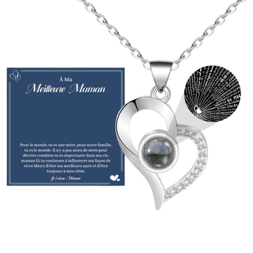 Nikcorp Ženska ogrlica iz nerjavečega jekla z obeskom À Ma Meilleure Maman, srebrna, darilo za mamo