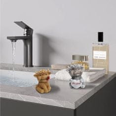 Nikcorp Kip škotskega višavskega goveda set 2 figuric, dekoracija iz smole za dom in vrt, rumena in siva, darilo