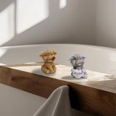 Nikcorp Kip škotskega višavskega goveda set 2 figuric, dekoracija iz smole za dom in vrt, rumena in siva, darilo