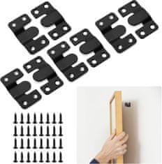 Nikcorp Kavlji za slike in okvirje, nerjaveče jeklo, 8 kosov, stenski nosilci za obešanje ogledal, plakatov in pohištva