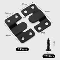 Nikcorp Kavlji za slike in okvirje, nerjaveče jeklo, 8 kosov, stenski nosilci za obešanje ogledal, plakatov in pohištva