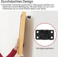 Nikcorp Kavlji za slike in okvirje, nerjaveče jeklo, 8 kosov, stenski nosilci za obešanje ogledal, plakatov in pohištva