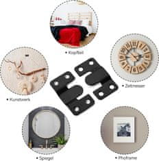 Nikcorp Kavlji za slike in okvirje, nerjaveče jeklo, 8 kosov, stenski nosilci za obešanje ogledal, plakatov in pohištva