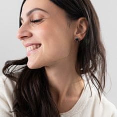 Troli Jekleni uhani s črnim kristalom