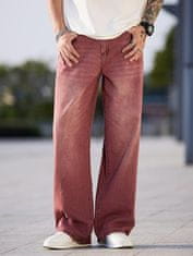 Nikcorp Moške baggy jeans hlače s širokimi hlačnicami, ulični slog Y2K, trpežen bombaž, udoben kroj, rdeče barve, velikost M