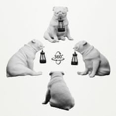 Nikcorp Solarna LED vrtna svetilka kip psa, bela, vodoodporna dekoracija za vrt, dvorišče, terasa, smola