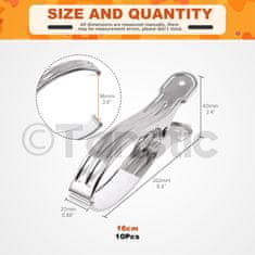 Nikcorp Vrtne sponke 16 cm, nerjaveče jeklo, močne, za rastlinjak in folijo, velike, komplet 10 kosov