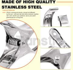 Nikcorp Vrtne sponke 16 cm, nerjaveče jeklo, močne, za rastlinjak in folijo, velike, komplet 10 kosov