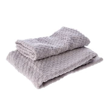 StarDeco Set brisača Travis 56x36 in 96x53cm / 2 kos / svetlo siva / bombaž