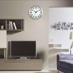 Lowell Stenska ura 40cm / 14930 / okrogla / srebrna / aluminij, steklo