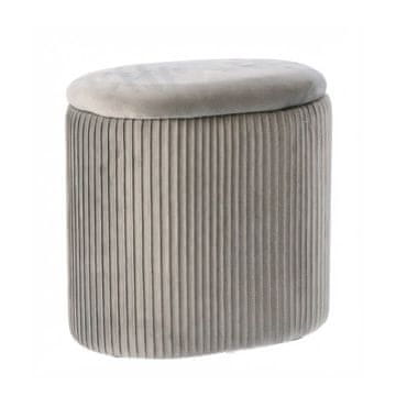 StarDeco Tabure, puf s pokrovom 33,5x23,5xh31cm / siv / poliester
