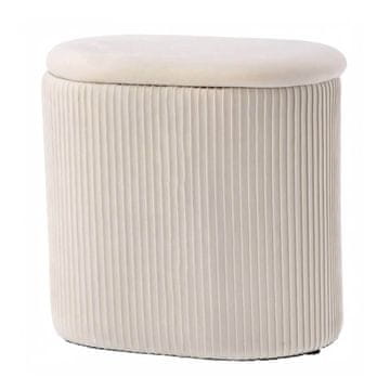 StarDeco Tabure, puf s pokrovom 41x31xh38cm / bel / poliester