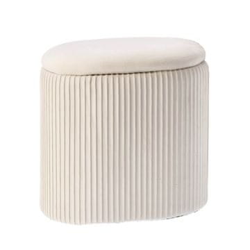 StarDeco Tabure, puf s pokrovom 33,5x23,5xh31cm / bel / poliester