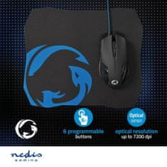 Nedis Nedis GMMP110BK gaming miška s podlogo 7200DPI