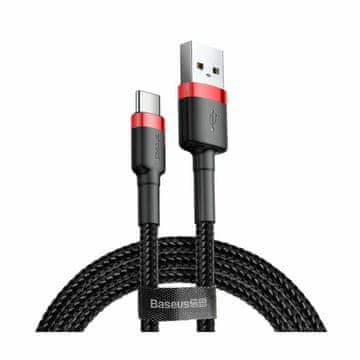 BASEUS Baseus kabel USB-A na USB-C 3m 2A Cafule rdeč/črn