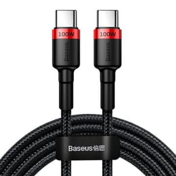 BASEUS BASEUS kabel Cafule USB-C na USB-C 2m, 100W, rdeče-črn