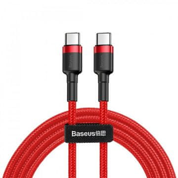 BASEUS BASEUS kabel Cafule USB-C na USB-C 1m, 60W, rdeč