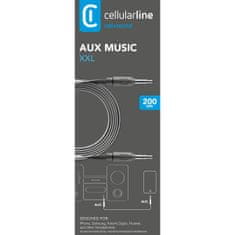 CellularLine Audio kabel - aux-aux, 2m, črn