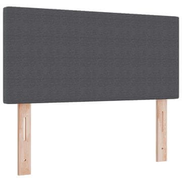 Vidaxl LED glava postelje z vzglavjem Temno siva 90 cm Žametna tkanina
