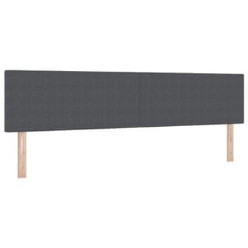 Vidaxl LED glava postelje Temno siva 200 cm Žametna tkanina