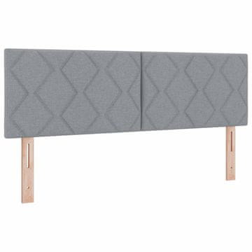 Vidaxl LED glava postelje Svetlo siva 160 cm blago