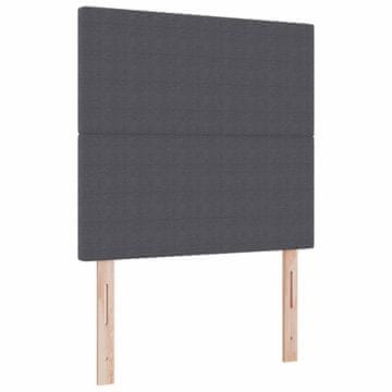 Vidaxl LED glava postelje z vzglavjem Temno siva 80 cm Žametna tkanina