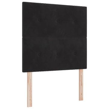 Vidaxl LED glava postelje z LED trakami Črna 80 cm Žamet