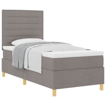 Vidaxl Postelja z vzmetnico z vzmetnico Taupe 80 x 200 cm blago