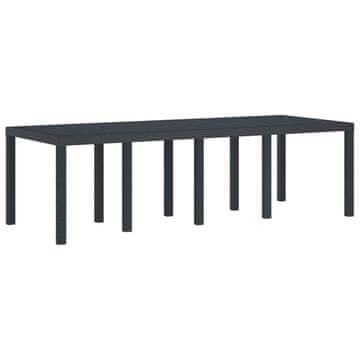 Vidaxl Miza za vrt, odporna na vreme Antracit 250 x 100 x 73 cm