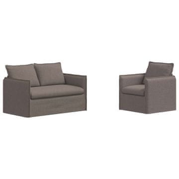 Vidaxl Kavčna garnitura 2 pcs Taupe 196 x 82 x 85 cm blago